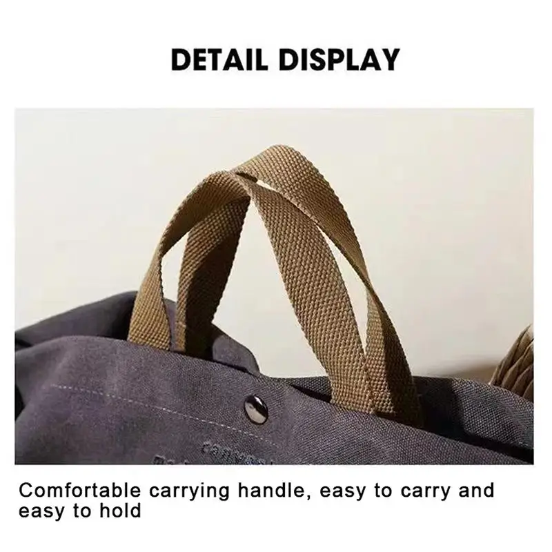 Hochwertige Canvas-Umhängetasche für Männer und Frauen, einfache Crossbody-Tasche aus gewaschenem Canvas, dicke Handtasche mit großer Kapazität, Tasche für Kunststudenten. – Detail 13