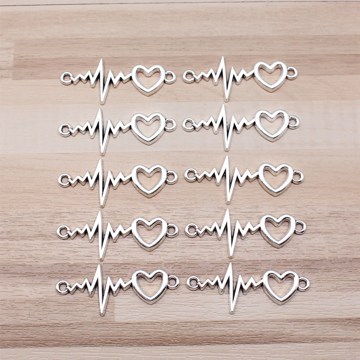 IFOCUS 10 шт./лот Love Ecg разъем подвески для самостоятельного изготовления ювелирных изделий из цинкового сплава 38x16 мм/1,5x0,63 дюйма