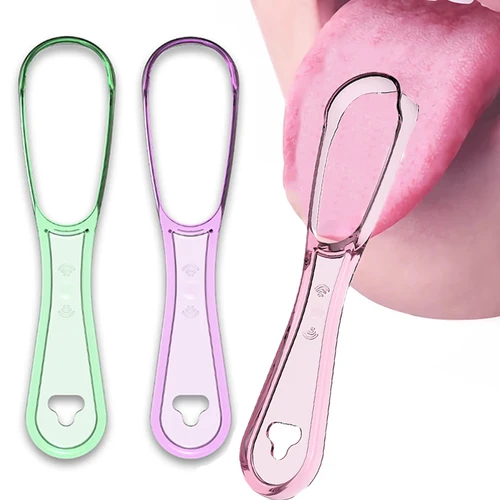 Raspador de lengua para adultos, herramienta de limpieza de lengua reutilizable, raspador de boca de plástico de calidad alimentaria, aparatos de higiene bucal lavables
