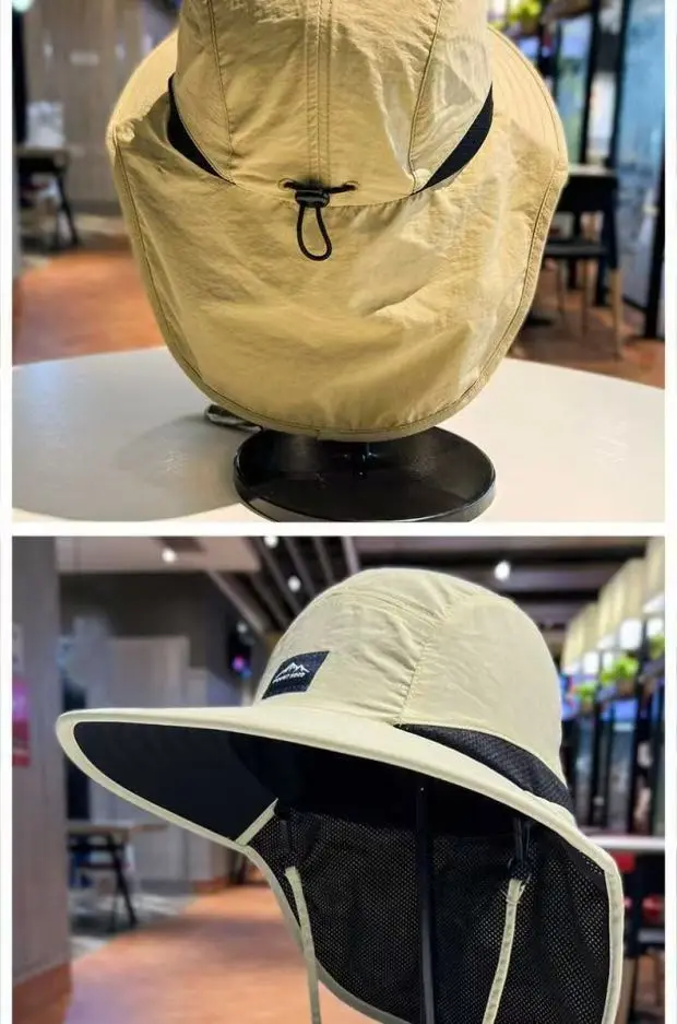 Unisex Windproof Quick-Dry Fisherman Hat Mesh Breathable Fishing Cap with Neck Flap & UV Protection for Outdoor Fishing Hikin