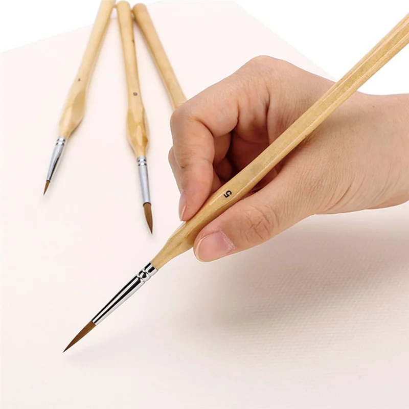 

New!!11Pcs Paint Brush Set Miniature Detail Brush Nylon Hair Paint Brush For Oil, Acrylic, Watercolor And Gouache