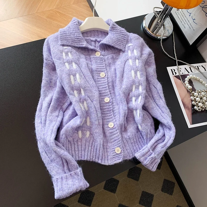 لطيف ort سترة سترة المرأة Faion الكورية Sle كسول خمر الخريف الشتاء ملابس خارجية معطف صغير طوق مفتوح الجبهة #1