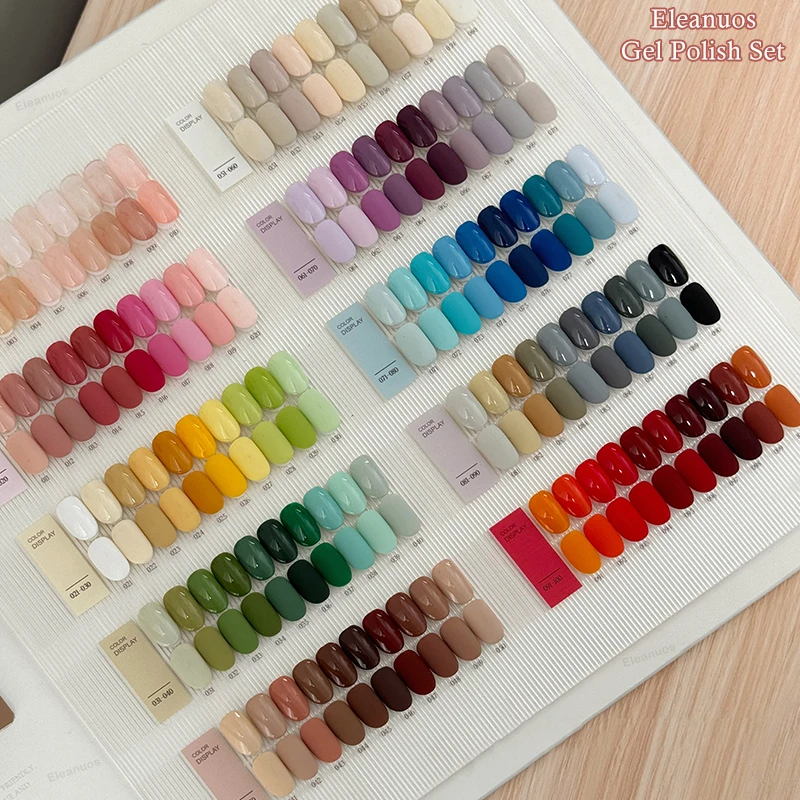 Eleanuos New Rainbow Gel Polishing 100PCS Shiny Clearcoat UV LED Durable Soak Primer Finish Mixed Nail Salon Hochwertiges Kit