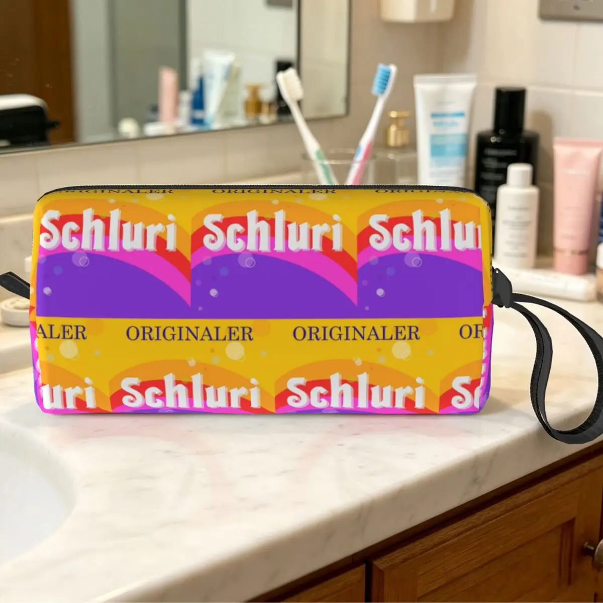 Paulaner Spezi Parody Original Schluri Makeup Bag Cosmetic Organizer Storage Dopp Kit for Women Beauty Travel Pencil Case