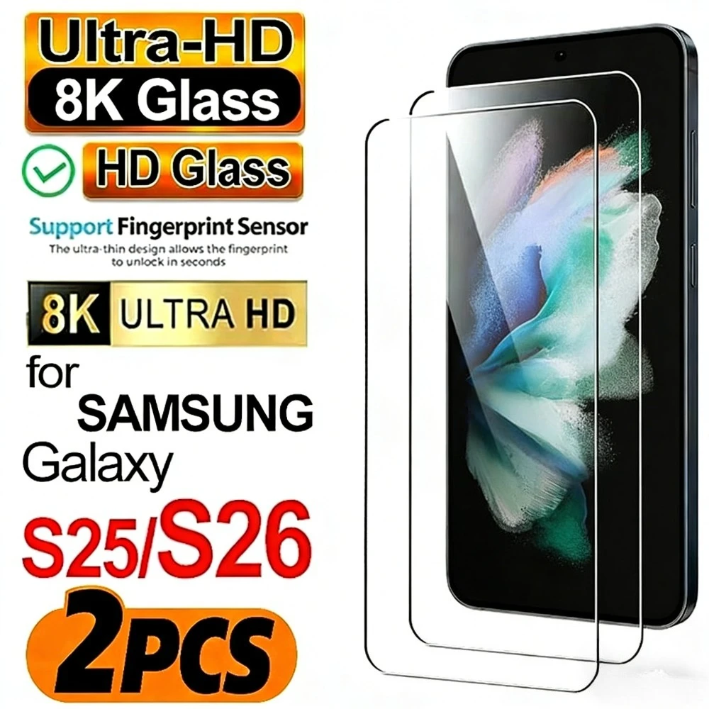 

2 шт. ультрапрозрачных защитных пленок для экрана Samsung Galaxy S26 S25 S24 Ultra S23 S22 S21 Plus S24 S25 FE, закаленное стекло с защитой от царапин