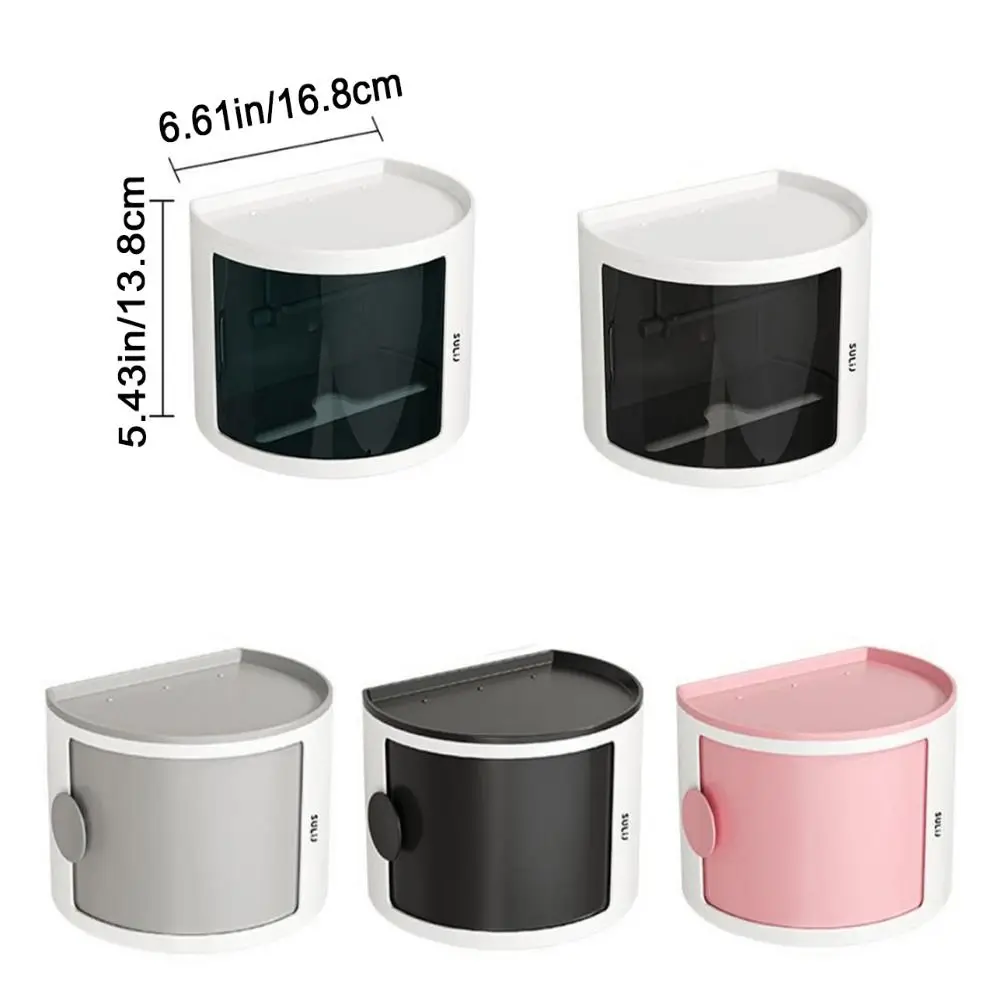 Creative พลาสติกห้องน้ําถาดกระดาษติดผนัง Punch-ฟรีกล่องกระดาษทิชชูห้องน้ํา STACKABLE กันน้ํากล่องเก็บกระดาษสําหรับ Home