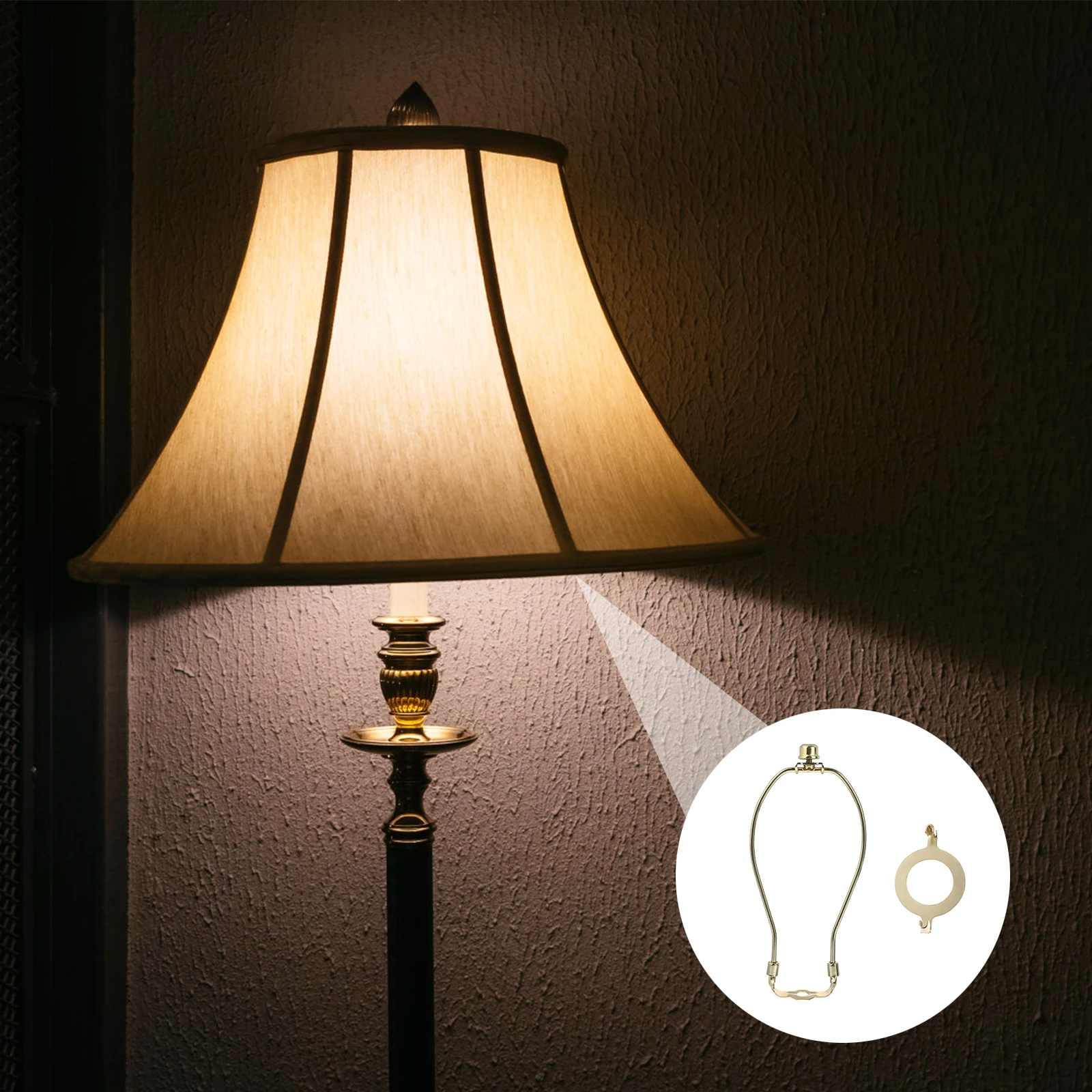 

2pcs Cast Iron Lamp Shade Harp Holder Floor Desk Lamp Replacement Parts Durable Rustproof Easy Install Lighting Accessories For