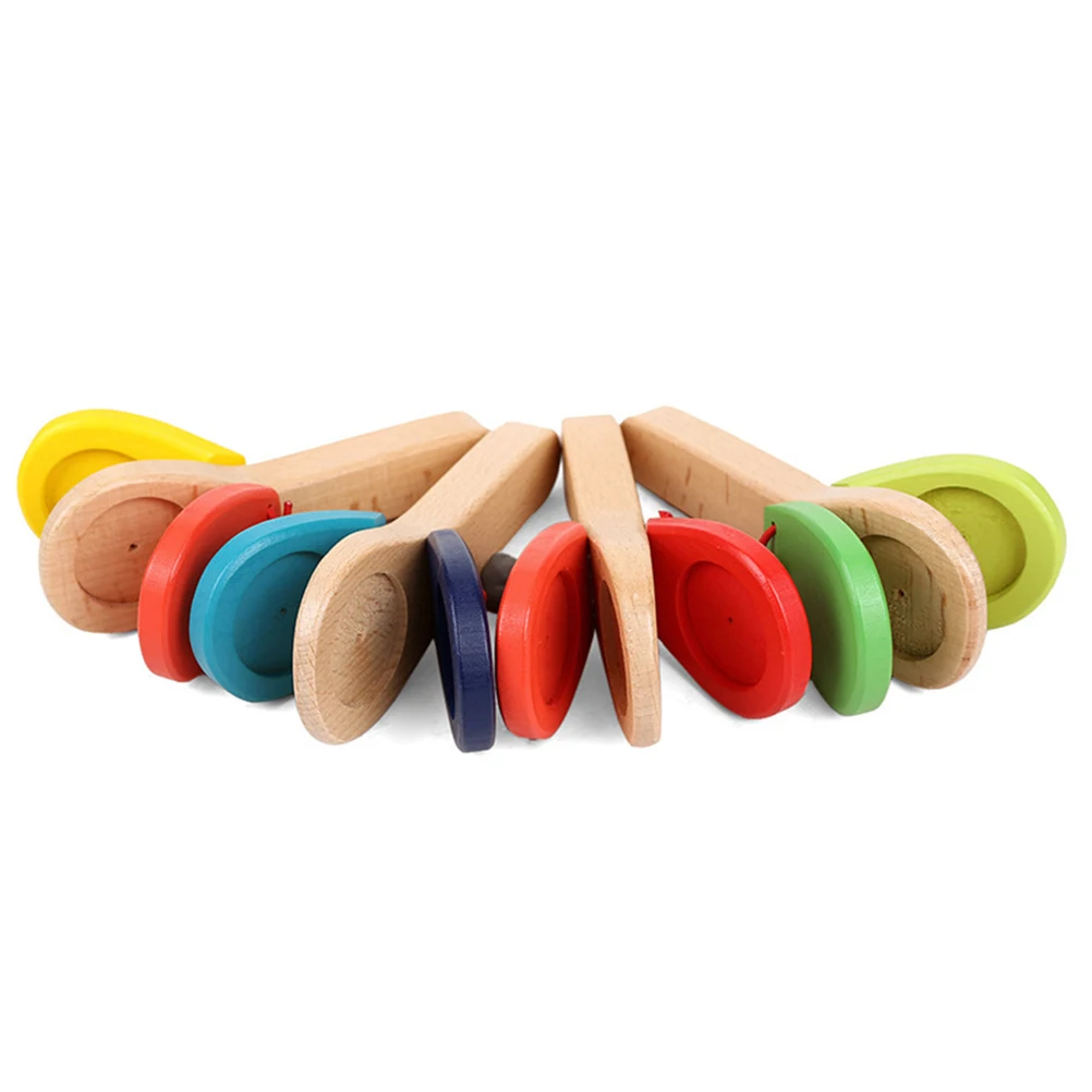 

Castanets Toy Wooden Clappers Lightweight Portable Percussion Musical Instrument Wooden Castanets Toys