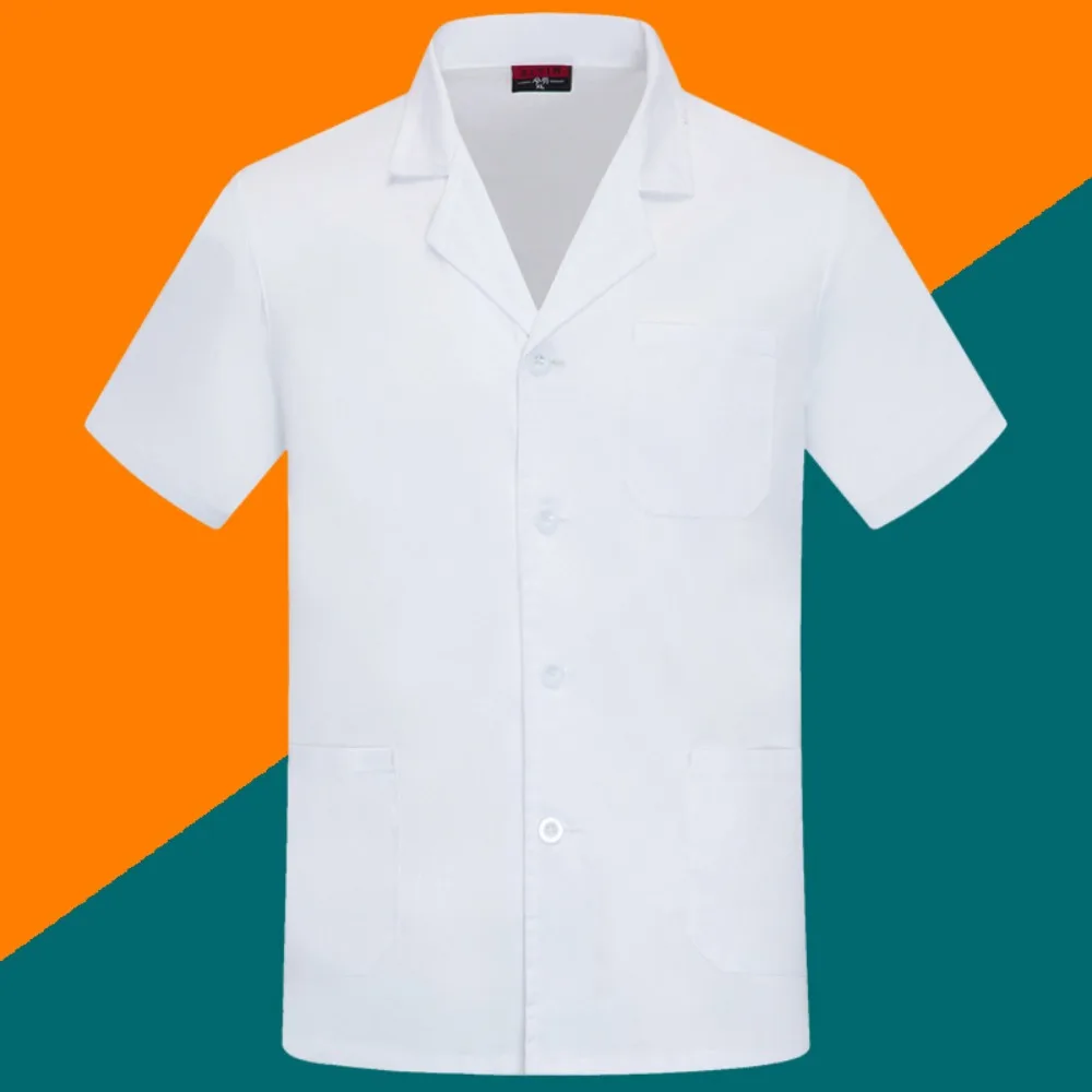 Vêtements de travail de Chef de cantine pour hommes, vêtements de Chef de cuisine de maternelle pour femmes, été mince et respirant blanc