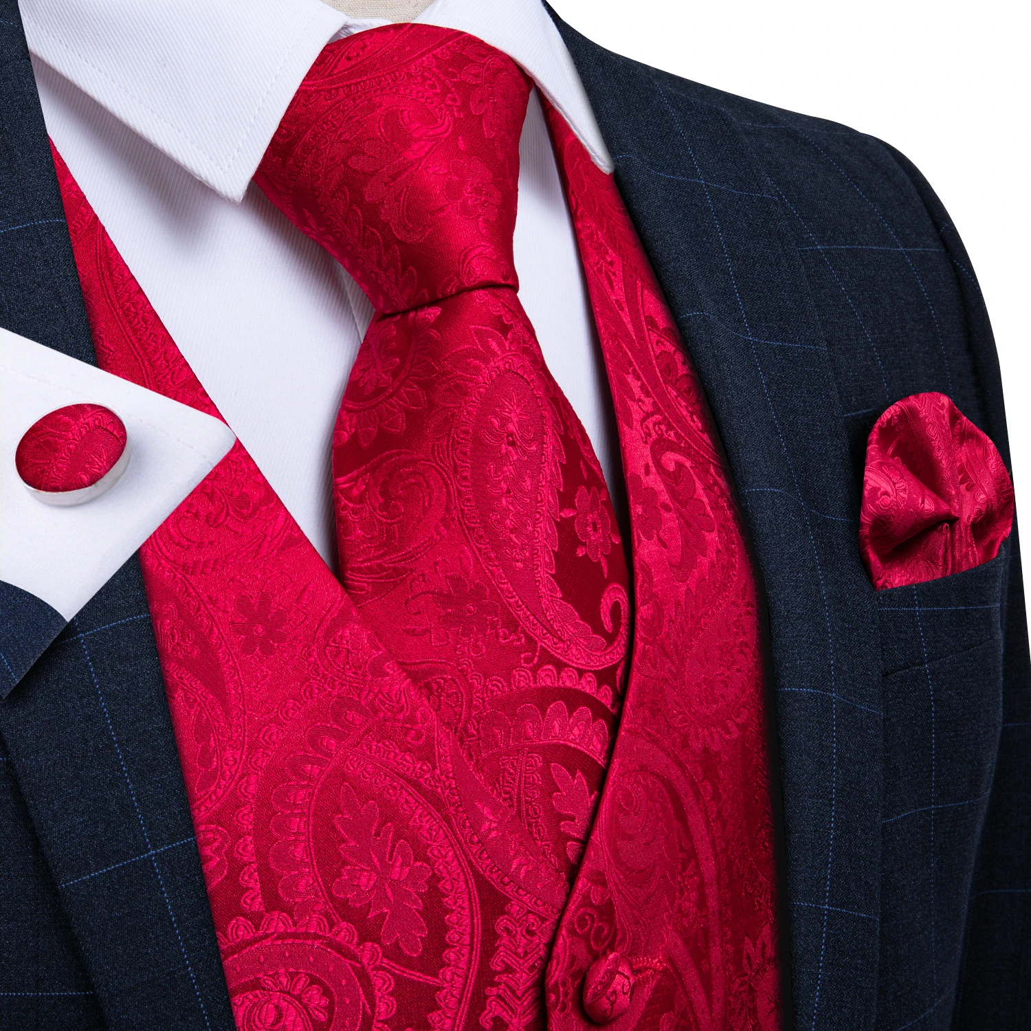 Gilet da matrimonio rosso pais - Pocket Square Set recensione e prezzo