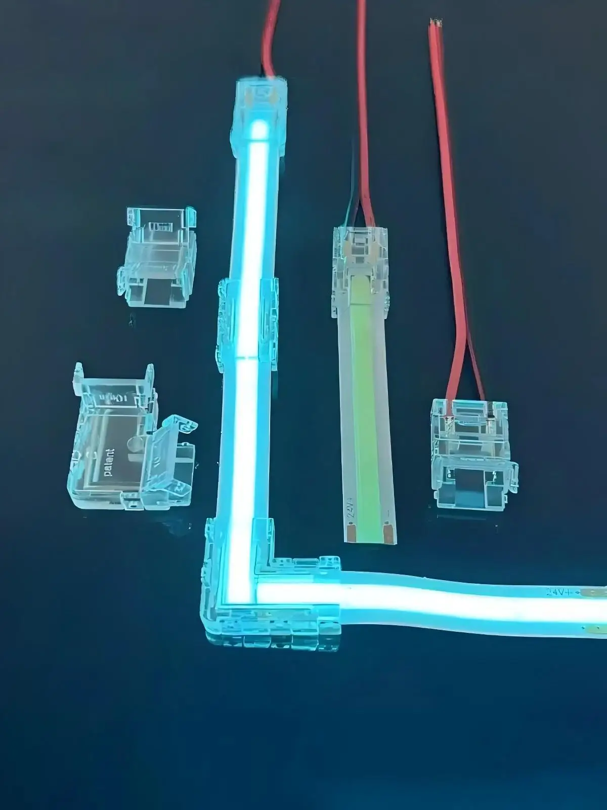 Connecteur d'angle LED réutilisable pour bande LED SMD COB en cristal 5mm 8mm 10mm 2 broches