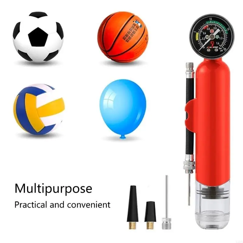 

X3UA Handheld Balls with Pressure Gauge 20PSI Air Pumps Portable Balls Inflating for Balloon Volleyball Basketball