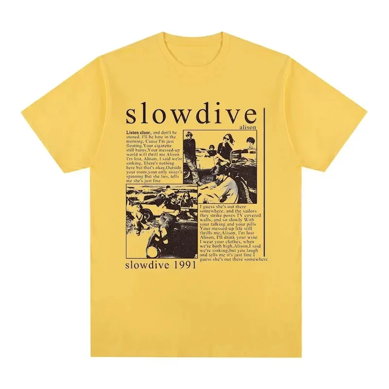 Cotton T Shirt Slowdive Alison 1991 Vintage Woman T-shirt Tour 90s Classic New TEE TSHIRT Womens Tops Unisex Clothing