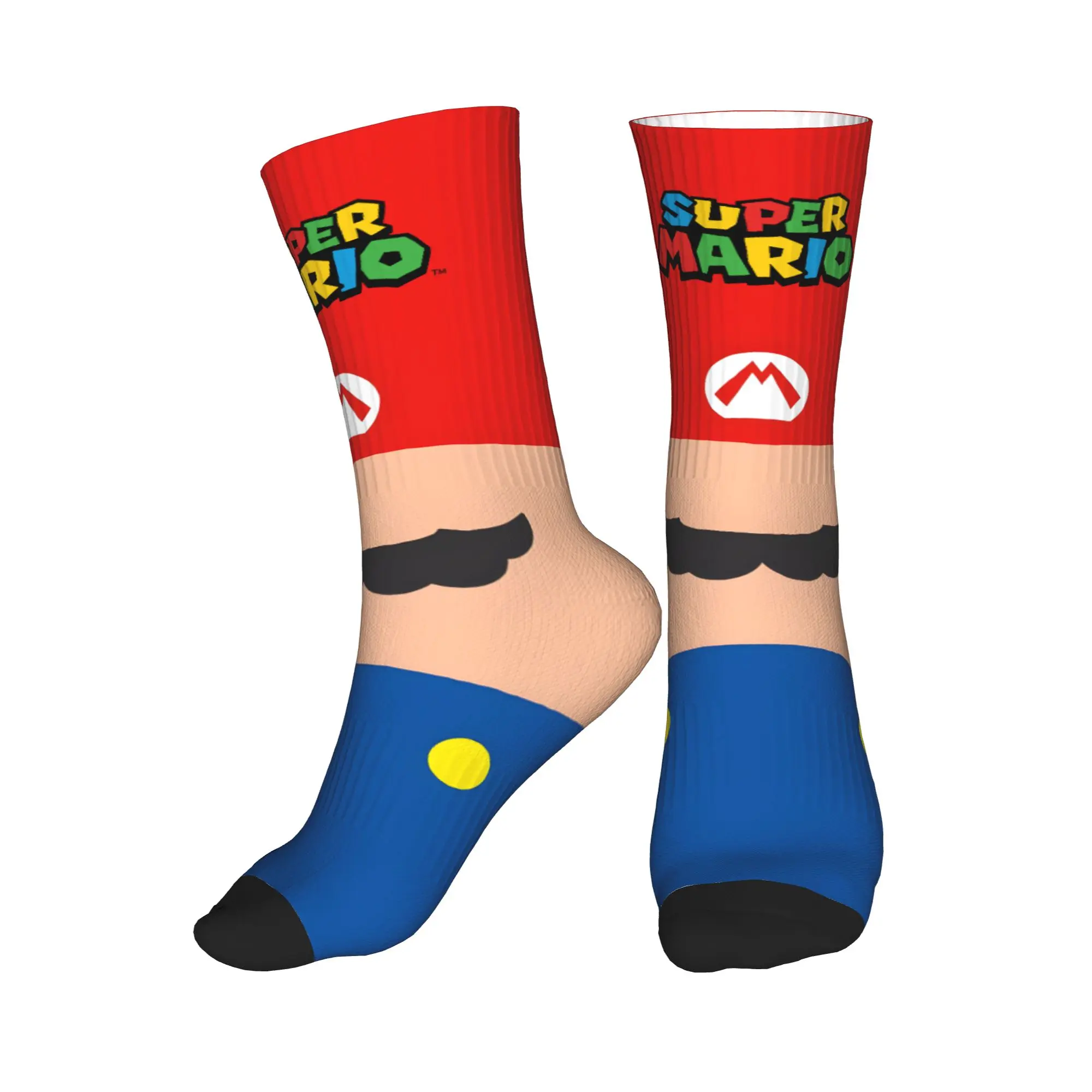 Calcetines Marios con estampado bonito de dibujos animados de súper setas para mujeres y hombres, calcetines elásticos de verano Otoño Invierno