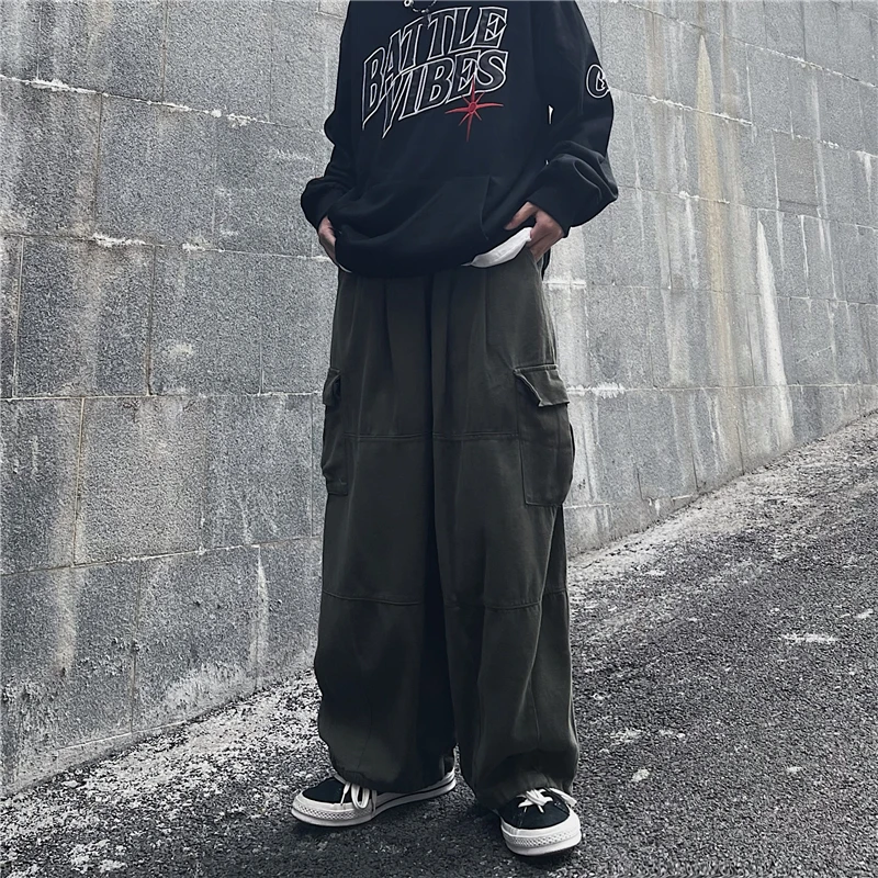 

Retro Loose Men's Work Pants Autumn Spring Trendy High Street Straight Leg Casual Long Trousers Youthful Vitali Sle