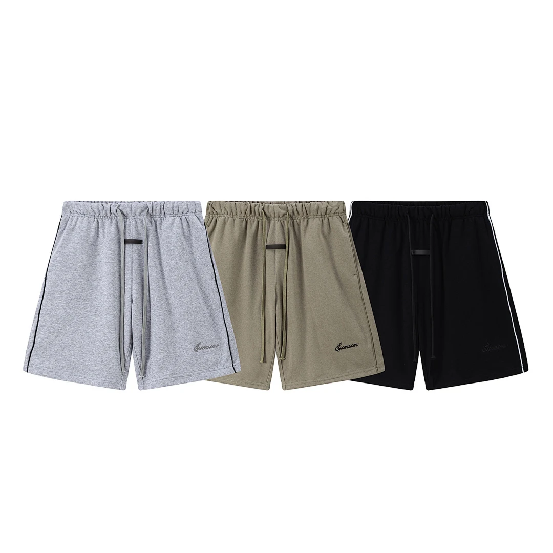 PRC Trendy Brand 26ss New Emboridery Letter Logo Shorts Men's Drawstring Shorts Hip hop Streetwear Cotton Short Pant