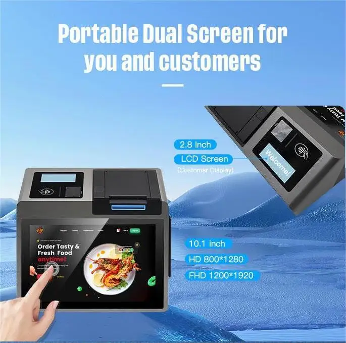 Z100 Billing Pos Machine Caisse Enregistreuse Android Other Financial Equipment Card Machine Dual Touch Screen POS