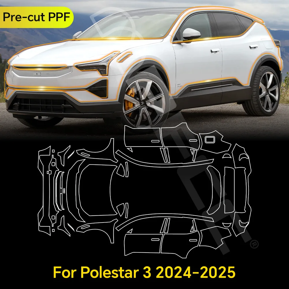 

For Polestar 3 2024 2025 TPU Paint Protection Film Clear Bra Pre-cut PPF Car Body Anti-scratch Resistant Invisible Self-adhesive