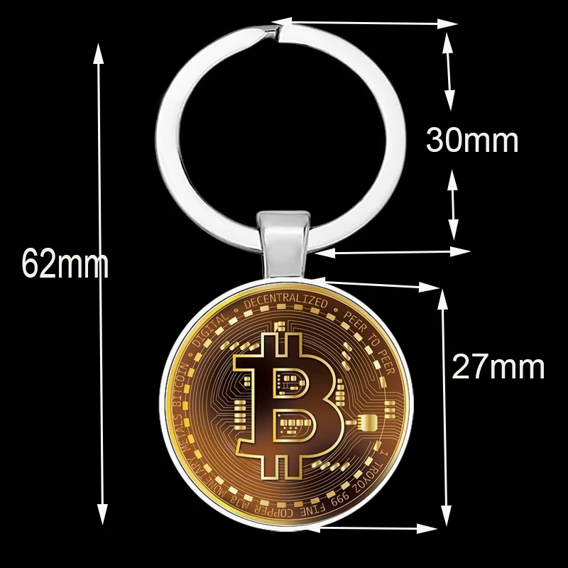 Newest Bitcoin Keychain Collectible Physical Bit Coin Keyring Pendant Women and Men Jewelry Accessories Gifts