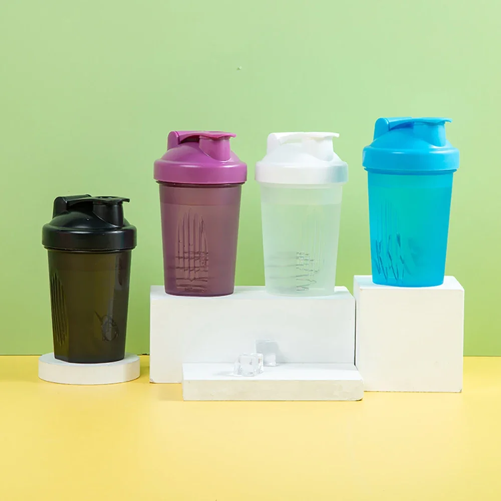 Shaker Bottle 400ML Whey Protein Powder Mixing Bottle Sport Fitness Gym Outdoor Portable Plastic Drink Bottle