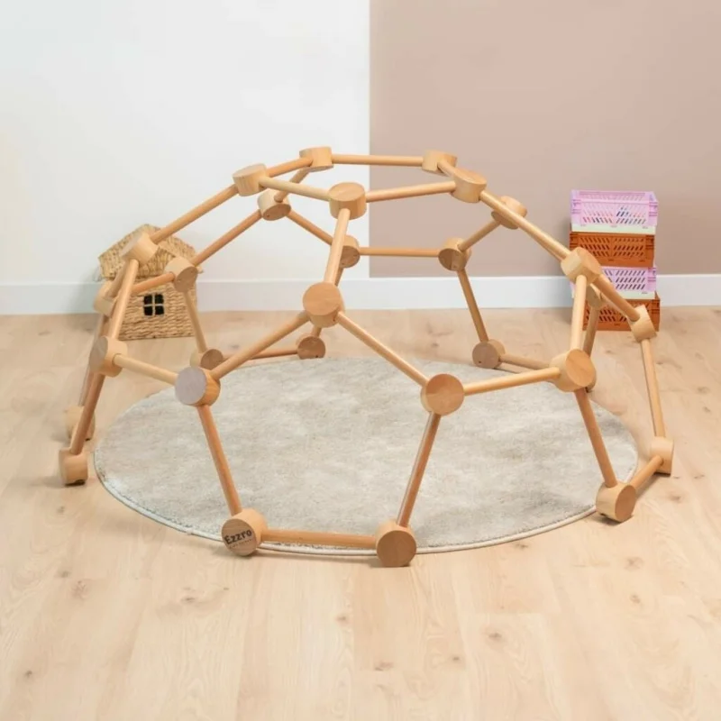 

Kids Indoor Montessori Playground Gym Wooden Pickler Climbing Triangle for Toddler KU6731