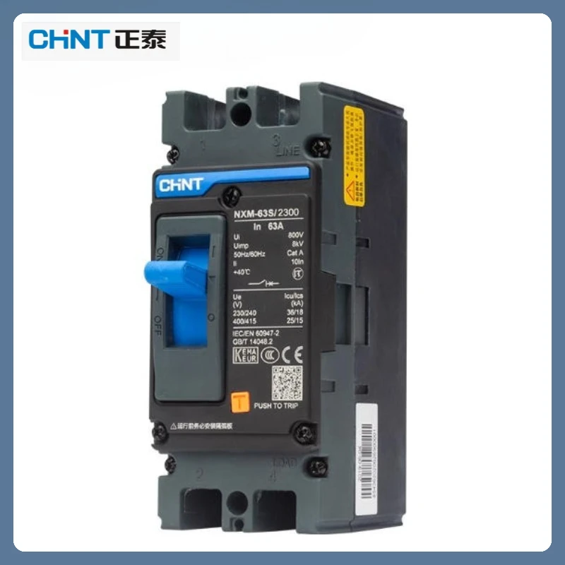 

Genuine Chint Kunlun NXM-63S/2300 MCCB 10A/16A/20A/25A/32A/40A/50A/63A 2P 25kA Breaking Capacity