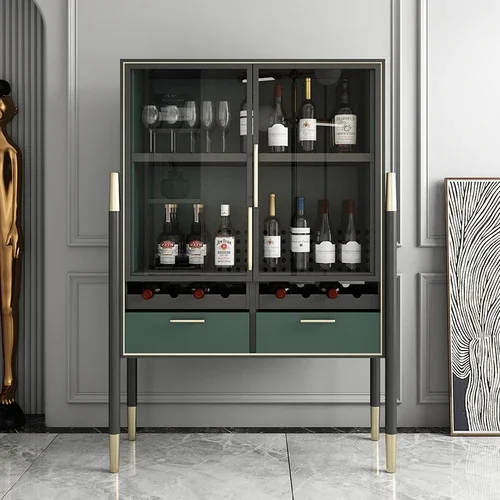 Wine Display Cabinet Curio Simple Modern American Side Cabinet Glass Door Wall Partition Locker