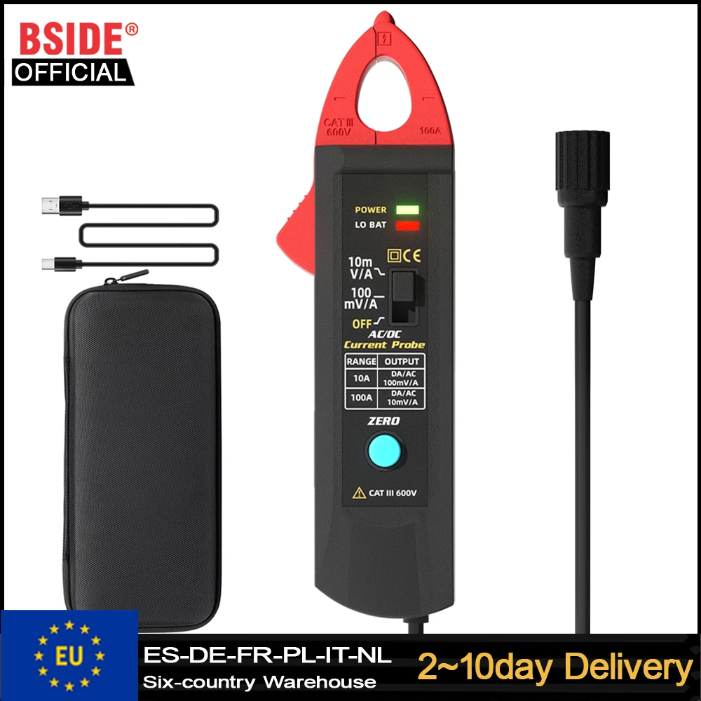 Image of BSIDE UP1 AC/DC-Stromzangenadapter für Oszilloskop 10mA-100A Messung/Analyse Elektrischer Kfz-Stromzangen-Tester