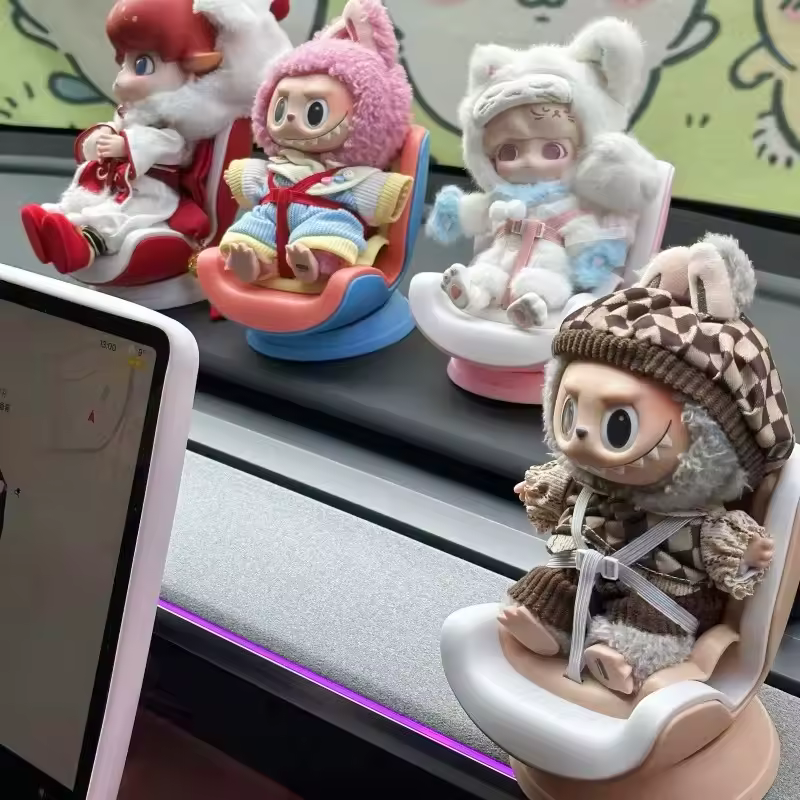 Labubu Cartoon Character Safety Seat Car Doll Universal Fit Decorative Chair Model Various Colors Kids Interior Styling Toy - AliExpress 
