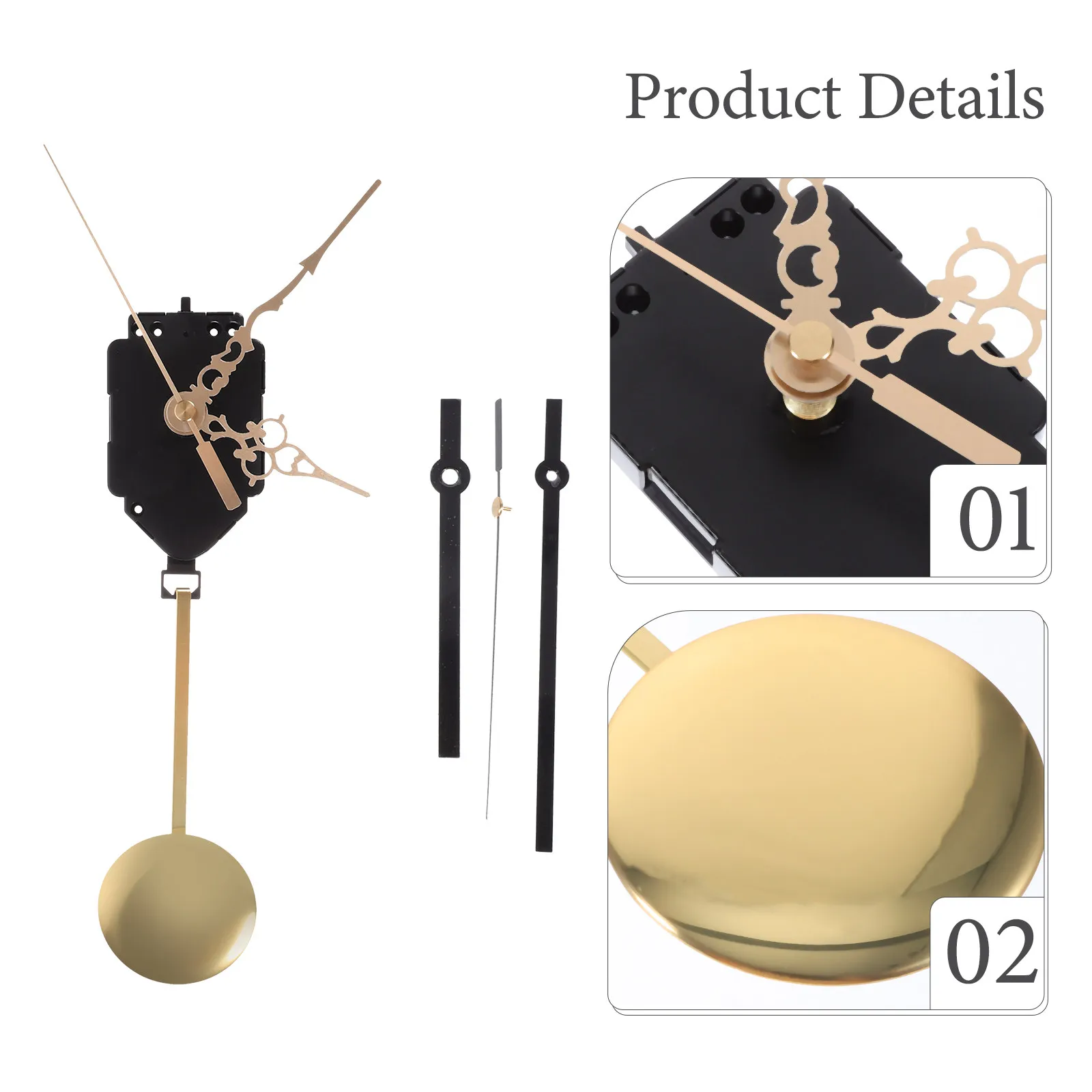 

DIY Clock Movement Set Metal Material High Durability Accurate Mechanism for Wall and Hanging Clocks Clock Movement Replacement