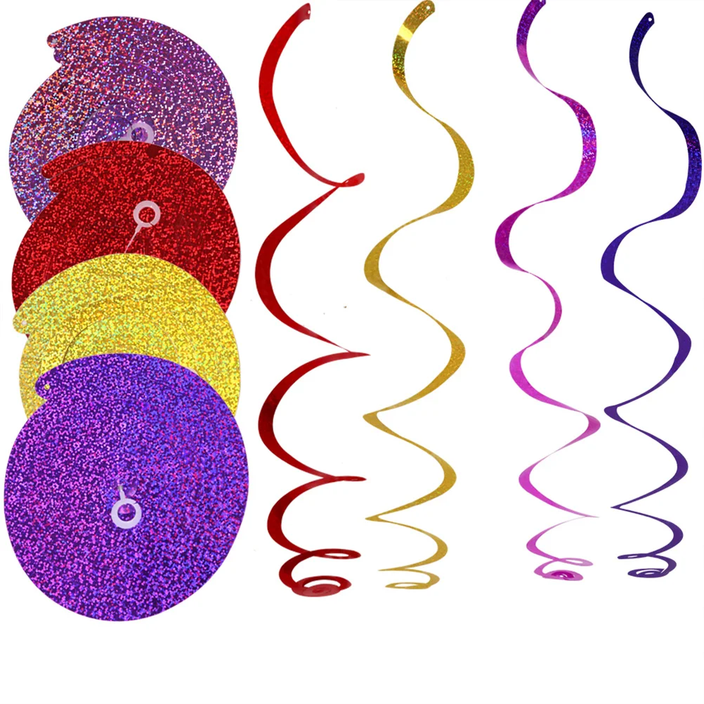 

Colorful Spiral Swirls Christmas Hanging Decorations Set for Ceiling Door Window Party Backdrop Festive Theme Decoration Layout