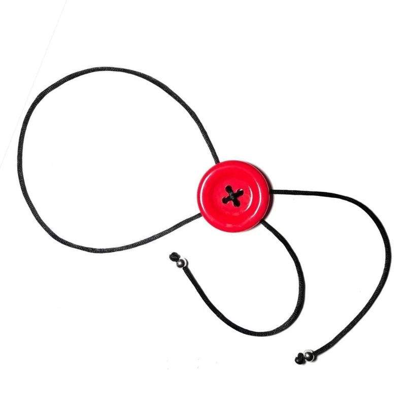  Button Detail Wax String Necklace Sliding Knot Adjuster For Versatile Styling Comfortable Jewelry Gift For Loved Ones