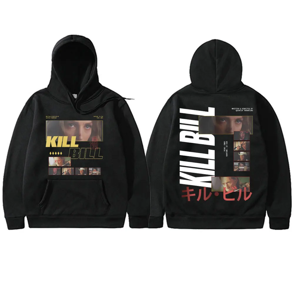 Classic Vintage Action Movie Kill Bill Double Sided Print Hoodie Quentin Tarantino Hoodies Men Women Casual Oversized Sweatshirt