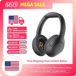QCY H3 Lite ANC Wireless Headphones Bluetooth 5.3 Active Noise Cancelling Over Ear Headset 40mm Driver HiFi Sound Earphones