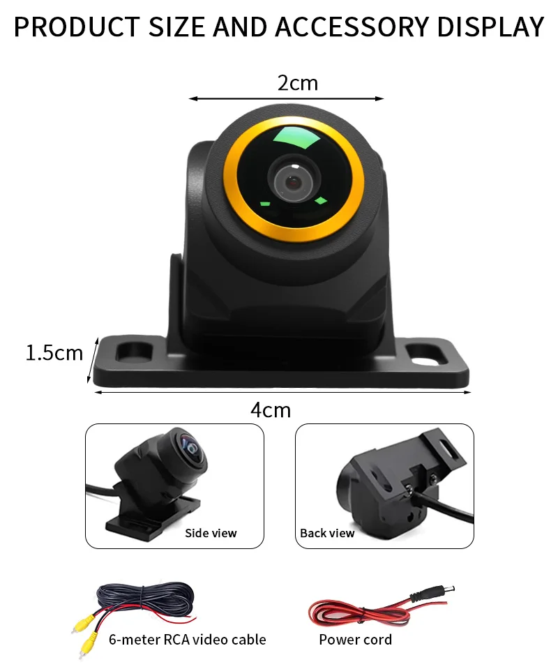 170 ° Auto-Rückfahrkamera Fischaugen-Objektiv CVBS/AHD 1080P Nachtsicht | Wasserdicht | Einparkhilfesystem | Sicheres Parken – Detail 12