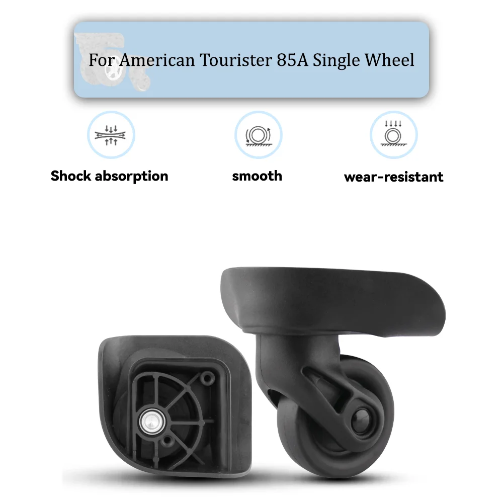 

For American Tourister 85A Universal Wheel Black Replacement Suitcase Silent Smooth Shock Absorbing Rotating Single Wheels