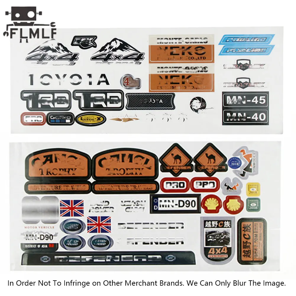 RC Car Stickers MN D90 D91 for Remote Control Model Spare Parts DIY Sticker Decals Sheet for Body Accessories RC Cars Stickers