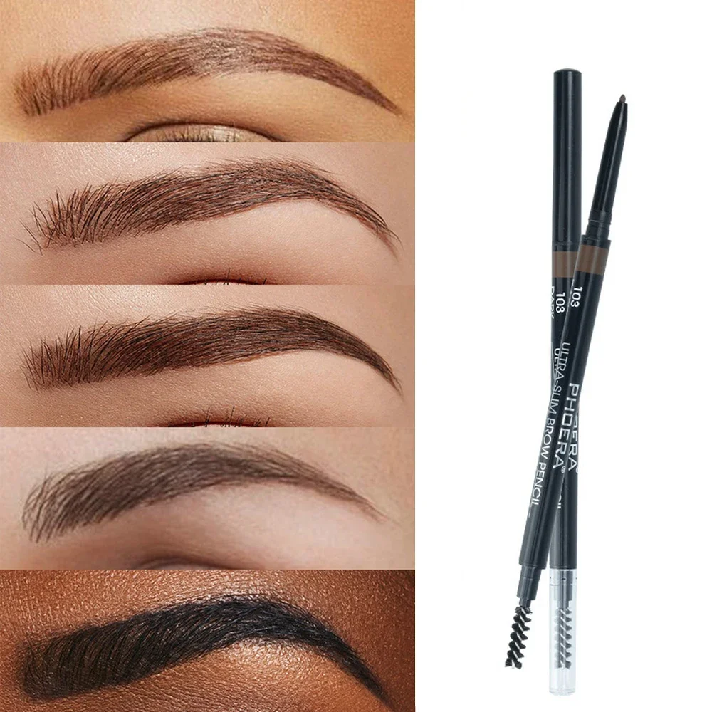 Waterproof Eyeliner Eyebrow Pencil with Eye Brow Brush Multi-purpose Korean Cosmetics for Women Smooth Eye Brow Pens Make Up