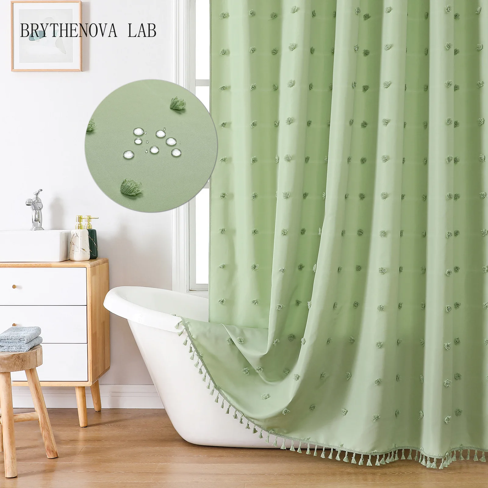 Jacquard Hollow Shower Curtain Waterproof 3D Embroidery Polyester Floral Bathroom Toile Drape Shower Curtain Panel