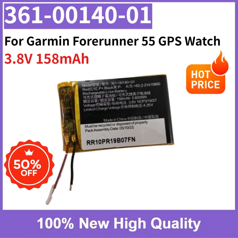 

Replaceable Battery 361-00140-01 3.8V 158mAh for Garmin Forerunner 55 GPS Watch High Quality Fast Shipping