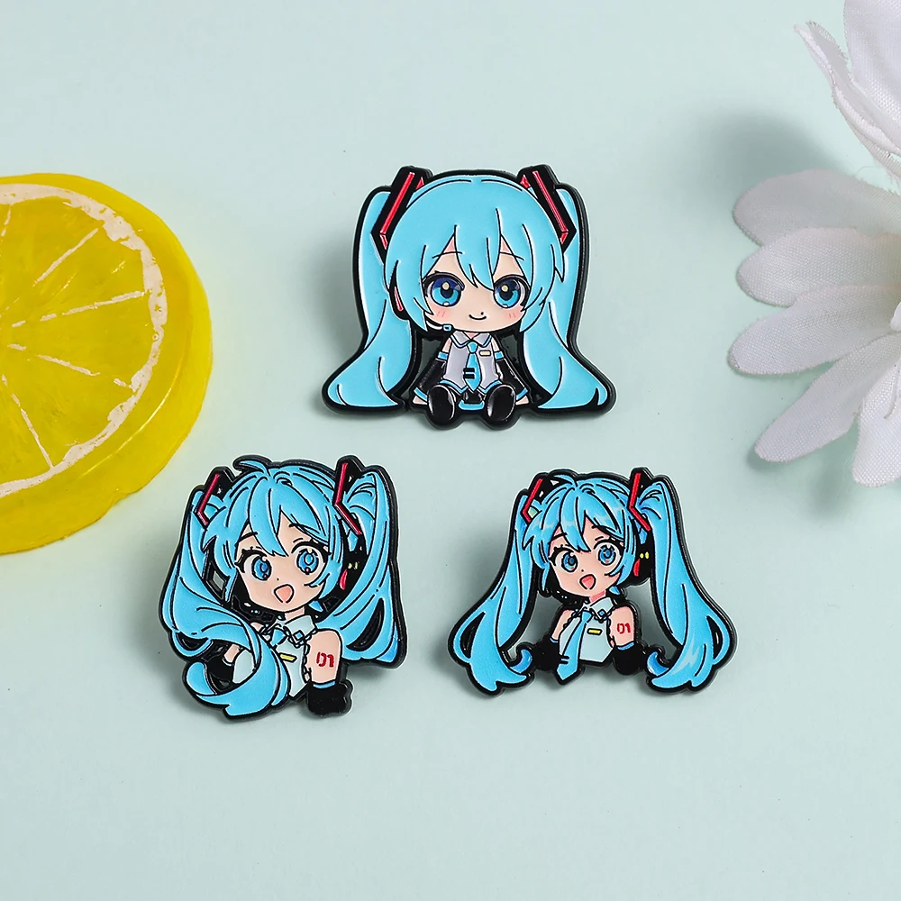 3 Pcs Anime Brooch​​​ ​​Cute ​​Virtual Characters Cartoon Enamel Pin Metal Badge Jewelry Clothing Backpack Accessories Gift