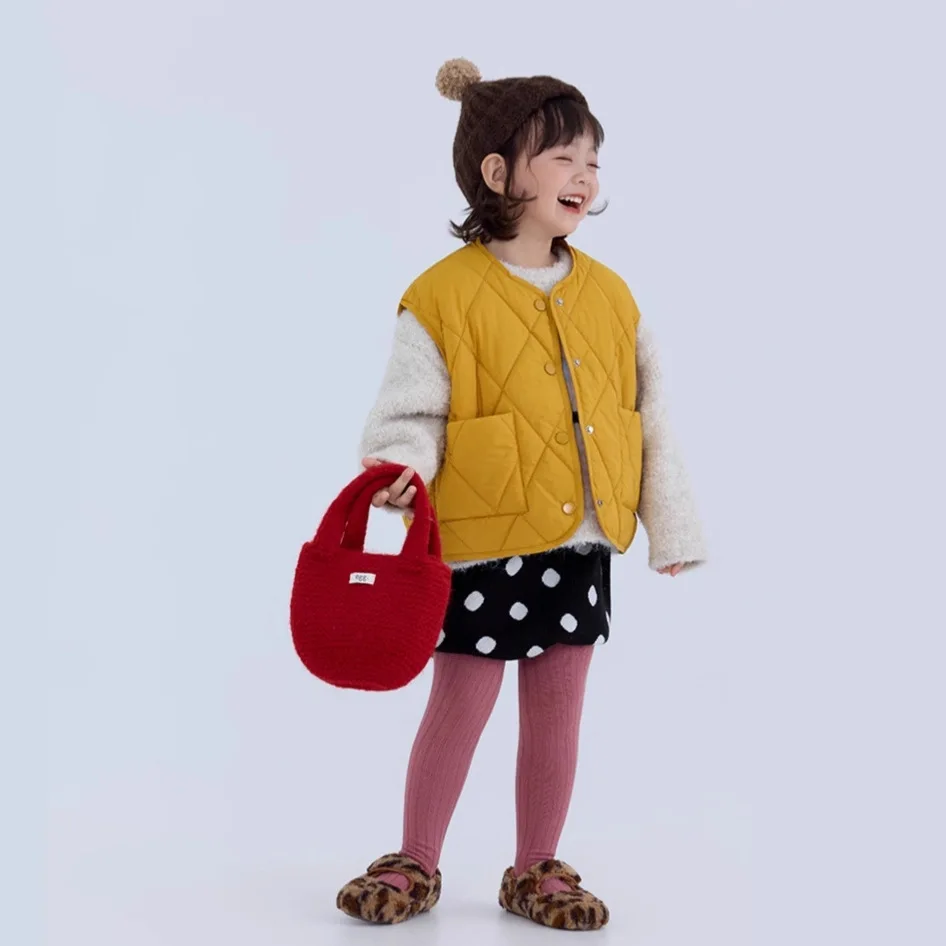 

Жилет для маленьких девочек, новый зимний 3-цветный утепленный теплый детский желтый хлопковый жилет для маленьких девочек с круглым вырезом, жилет для маленьких девочек, топы