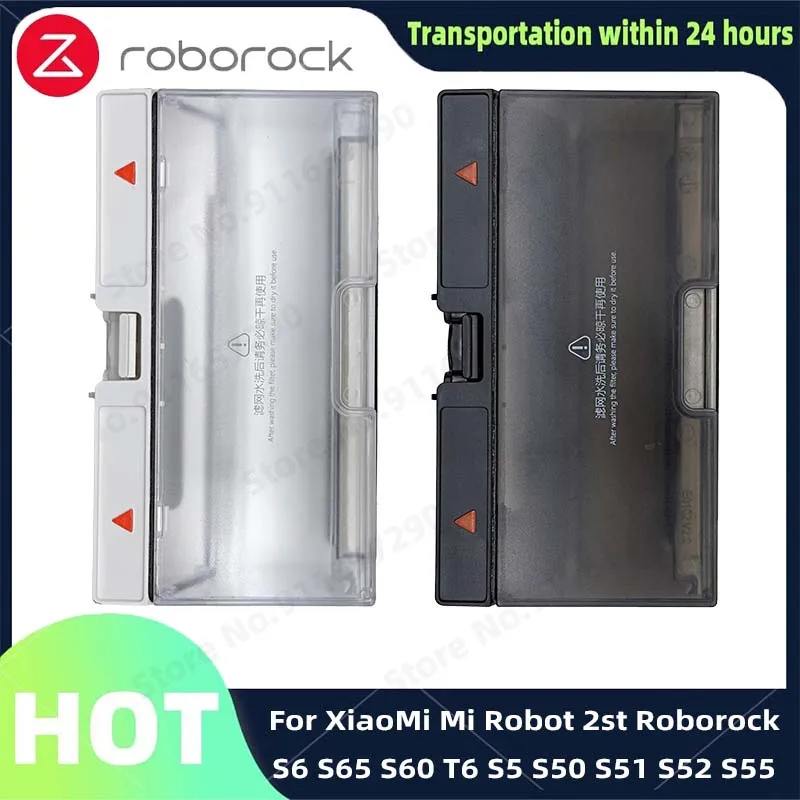 

For Xiaomi Mi Robot 2st Roborock S6 S65 S60 T6 S5 S50 S51 S52 S55 Dust Box Pare Parts Dustbin Box With Filter Accessories