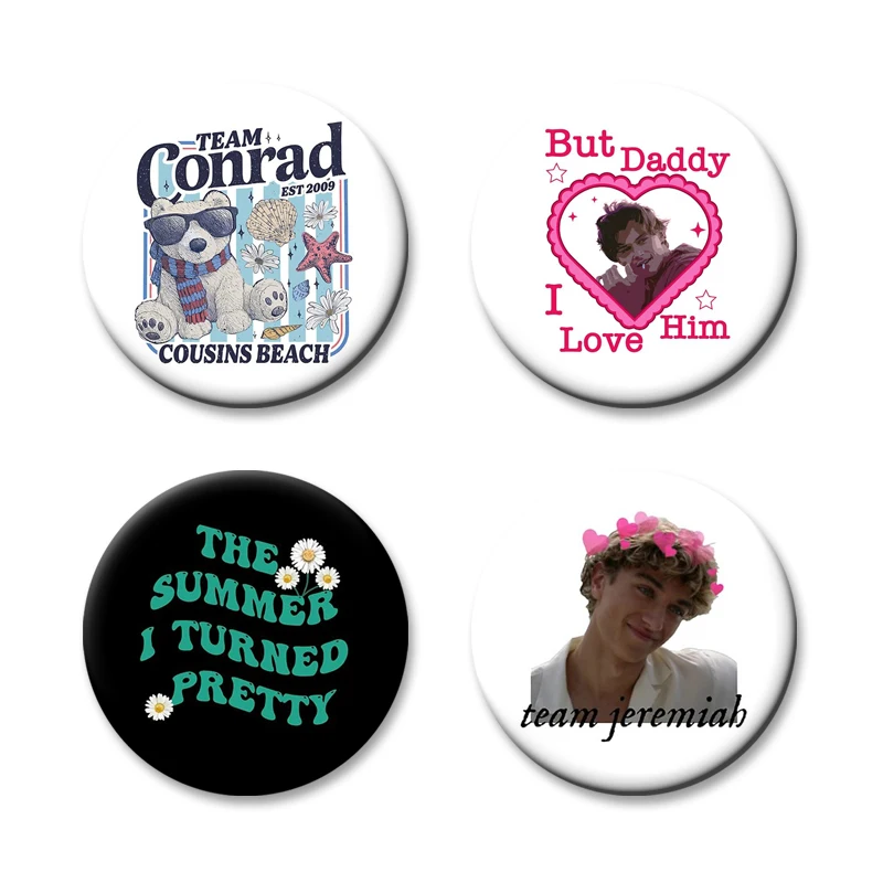 Conrad Fisher Lapel Pins Team Conrad Cousins Beach,TSITP The Summer I Turned Pretty Badge Team Conrad Junior Mint Bear Brooches