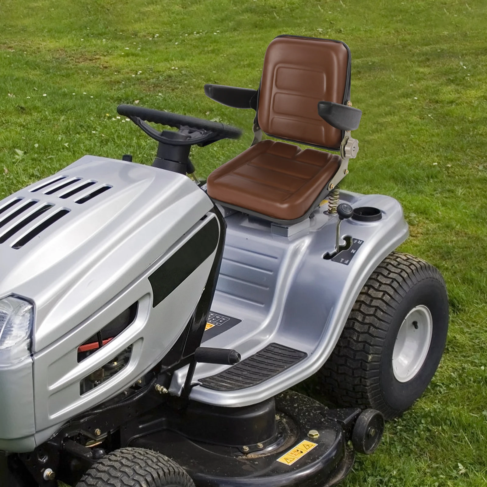 

[Универсальное сиденье для трактора] Сиденье для трактора с подлокотником — ПУ — для самосвала, вилочного погрузчика, косилки, экскаватора — регулируемое износостойкое