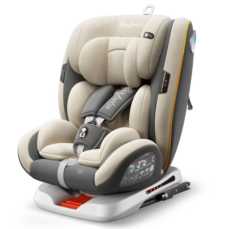 360 degree rotating child safety seat for car use easy to sit and recline chair for 0-12 year old baby and baby in car