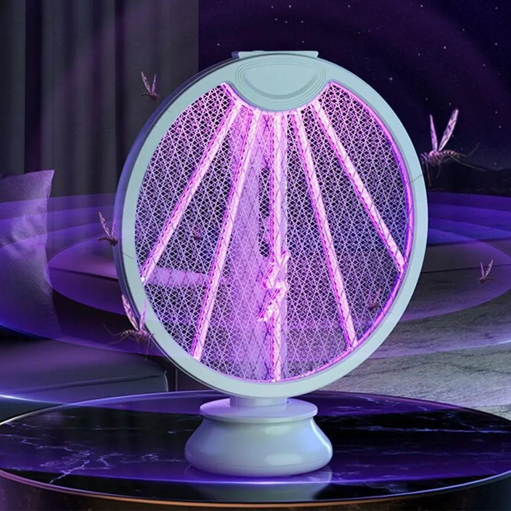 

2 in 1 Electric Mosquito Swatter Portable USB Rechargeable Fly Bug Zapper Handheld Security Net Fly Swatter Trap Garden