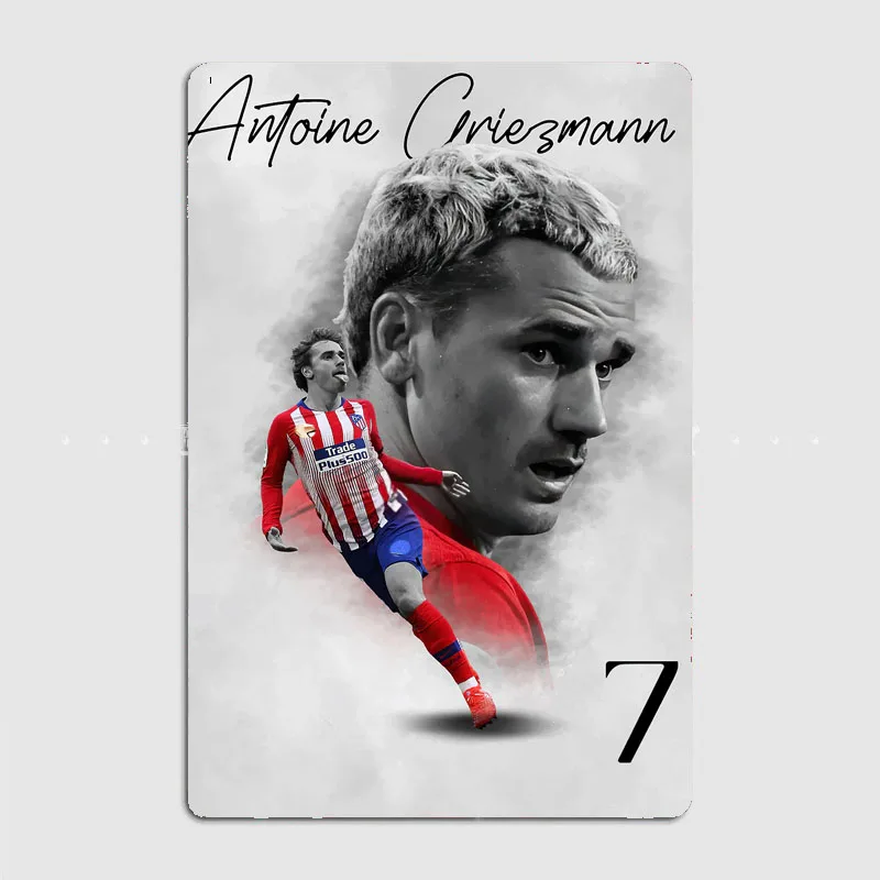 Антуан Грізманн футболист металлический плакат знак спортивный зал клуб фреска винтажный бар настенное украшение комнаты домашний декор