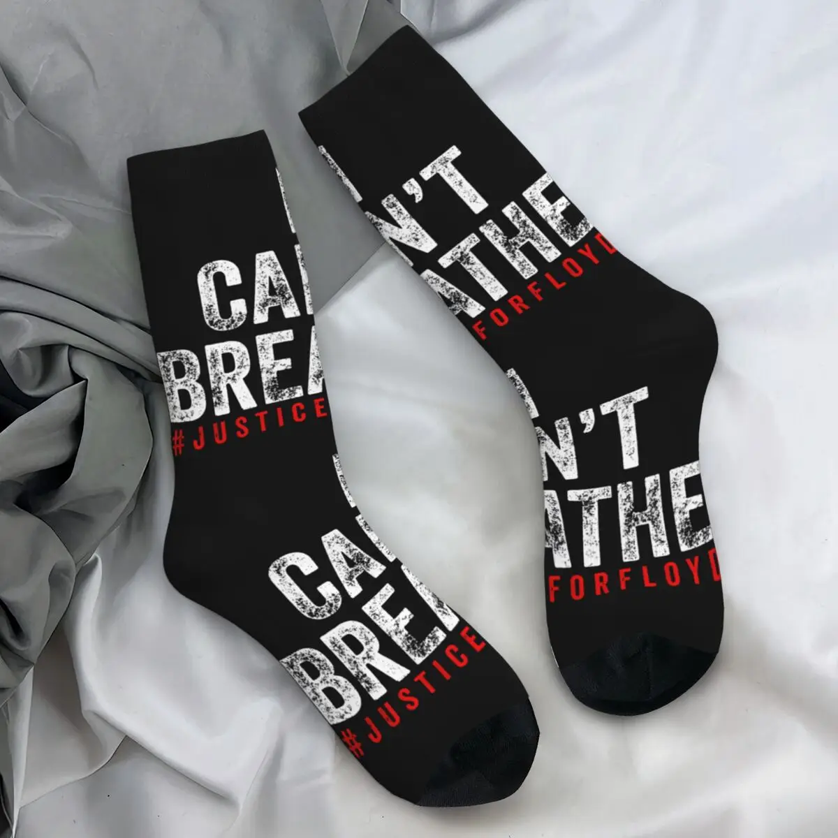 

I Can't Breathe George Floyd Stockings Graphic Funny Socks Winter Non Slip Socks Adults Men Outdoor Sports Medium Soft Socks