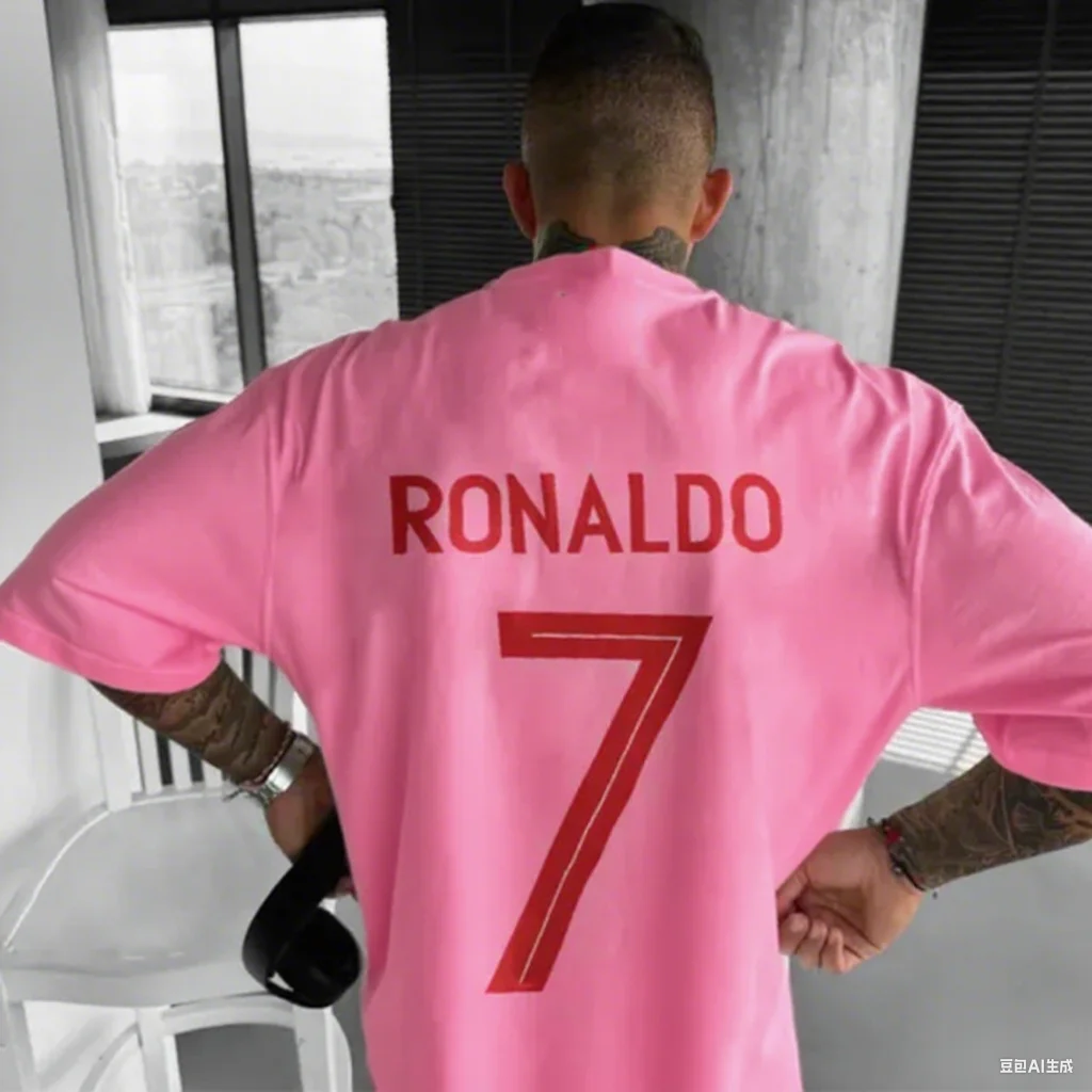 رونالدو رقم 7 إلكتروني طباعة الرجال القطن التي شيرت الصيف تنفس الرياضة قصيرة الأكمام مريحة شعبية التي شيرت الأزياء التي شيرت الرجال #3